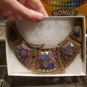 Floral mosaic necklace